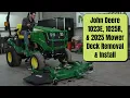 John Deere 1023E 1025R 2025 Mower Deck Removal Installation Tutorial by Minnesota Equipment