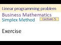 Linear programming problem l business mathematics solutions l simplex method l