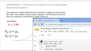 STA2023 Hypothesis Test for One Proportion p-value Python