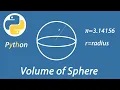 Volume of Sphere in python