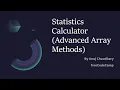 Statistics Calculator Advanced Array Methods Part - 1