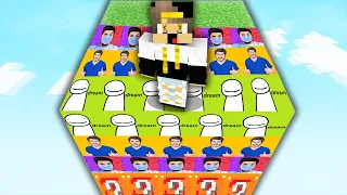 ماين كرافت ولكن على شنك واحد فقط من اللكي بلوك بلوكات اليوتيوبرز 