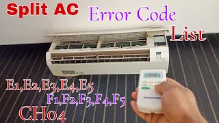 Split AC Error Code E1 E2 E3 E4 E5 F1 F2 F3 F4 F5 And Solutions