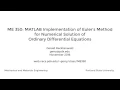 ME350 ODE Euler MATLAB