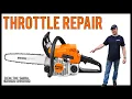 MS170 180 Chainsaw Throttle Trigger Replacement - Step By Step Repair