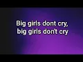 Big Girls Don't Cry Lyrics- The Four Seasons