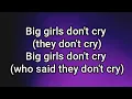 Lagu Big Girls Don't Cry Lyrics- The Four Seasons