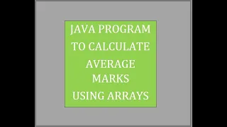 Java Program to Calculate Average Marks of Student using Array
