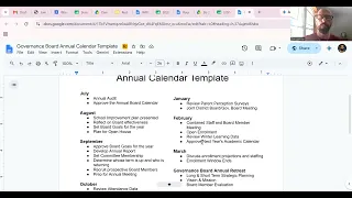 Governance Board Resource - Annual Board Calendar