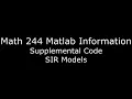 Matlab Supplemental Code - SIR Models