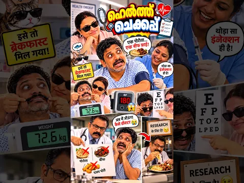 ബിൽ കേട്ടപ്പോൾ BP 180! 😂 ഭർത്താവിന്റെ ഹെൽത്ത് ചെക്കപ്പ് #shorts #malayalamcomedy