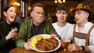 arnold schwarzenegger fed us an austrian feast ft carrie anne moss