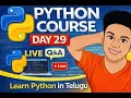Python Day 29 Mini Project in Python Telugu Student Management System Full Project Explanation