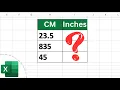 How to Convert CM to Inches in Excel