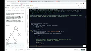 leetcode 543 Diameter of Binary Tree - recursion