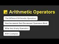 Arithmetic Operators In Javascript Javascript Tutorial For Beginners Interview Questions
