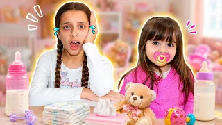 Flor de Menina é Babá por um dia com Bebê de Verdade - Melhores Vídeos