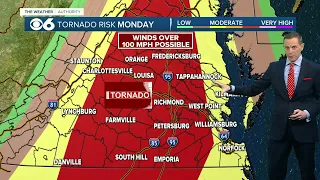 Long-track tornadoes with 100 mph winds possible Monday in Virginia