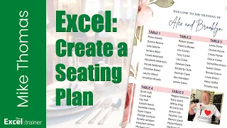 Excel Create a Seating Plan for a Party or Dinner Uses Filter Function - 365 Only