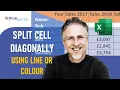 Split Cell Diagonally in Excel Include Text Format With Two Colours