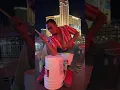1mred is live Bucket Drumming On the las Vegas strip