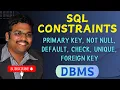 CONSTRAINTS IN SQL PRIMARY KEY NOT NULL DEFAULT CHECK UNIQUE FOREIGN KEY DBMS