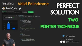 DSA 1 Valid Palindrome using Two Pointer Technique