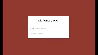 English Dictionary App in JavaScript