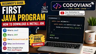 First Java Program in Java How to Download Install JDK Java Tutorial for Beginners