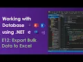 Export bulk data to Excel using from database - Oledb NET E12
