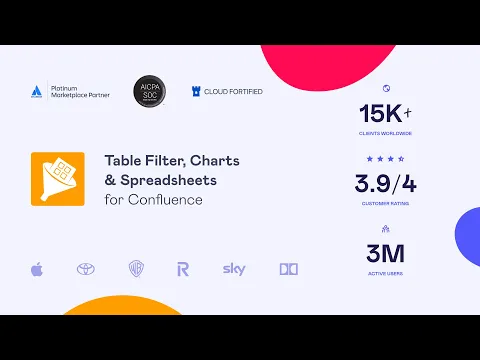 watch Table Filter, Charts & Spreadsheets for Confluence video