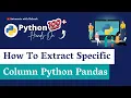 Python Dataframe Extract Specific Column From Dataframe Python