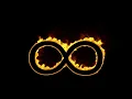 Fire infinity symbol burning seamless looping screensaver 4K 1 HOUR