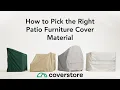How to Pick the Right Patio Furniture Cover Material