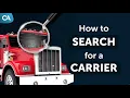 How to Search for a Carrier in Carrier Assure MC Lookup DOT Lookup Carrier Vetting Tips