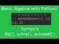 Solve Equations with SymPy Python Basic Algebra Tutorial