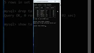 How we can drop table database from database using drop query In Mysql