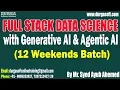 FULL STACK DATA SCIENCE with Generative AI Agentic AI tutorials by Mr Syed Ayub Ahemed