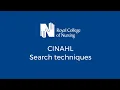 CINAHL search techniques
