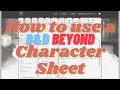 DND Beyond Character Sheet Tutorial for New Players