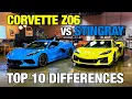 Chevy Corvette Z06 vs Stingray Top 10 Differences Between the 2023 Corvette Z06 2020 Stingray