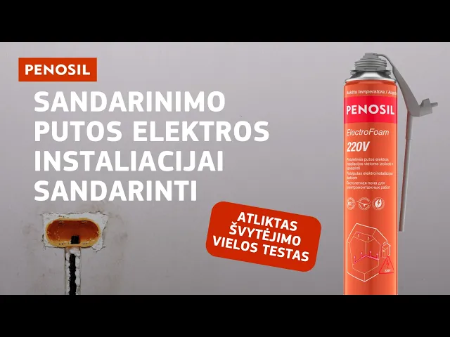 Putos elektros instaliacijai sandarinti PENOSIL ElectroFoam 220V, 750 ml