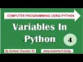 Variables in python Lecture 4 Python tutorial for beginner s By Santosh Chauhan Sir