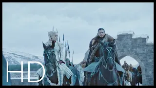 jon and daenerys arrive at winterfell game of thrones season 8 episode 1 hd