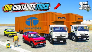 Franklin & Shinchan Driving TATA Signa Truck With Container And Start Transport Business in GTA 5