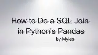 How to do a SQL Inner Join in Python Pandas