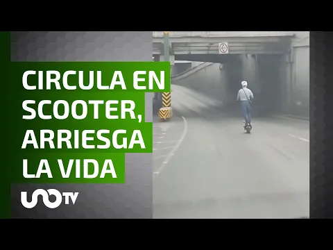 Download MP3 En Monterrey, un hombre circula en scooter en vía rápida poniendo en riesgo.