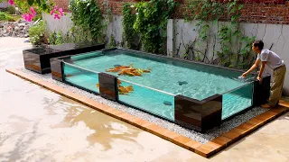 How to make a modern 4-sided glass aquarium with Filter Multifunction Ultra Quiet Internal