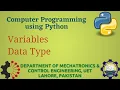 Python Programming Basics to Advanced Variables and Data Types Lab 02 P-1