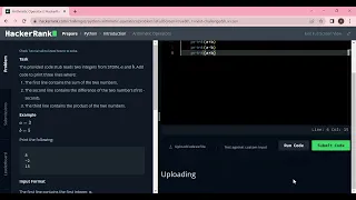 Hackerrank Arithmetic operation basic problem explanation with solution